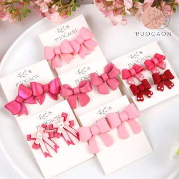Puocaon Bow Polymer Clay Cutters - 8 Pcs Cute Bow Clay Cutters for Polymer Clay Jewelry Clay Cutters...