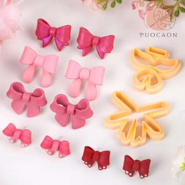 Bow Polymer Clay Cutters - 8 Unique Shapes for Jewelry Making