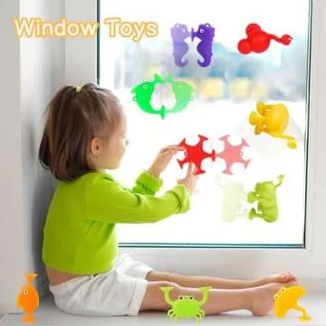 Baby Suction Cup Bath Toys, Party Favors for Kids 4-8 Autism Sensory Toy, 9PCS Silicone Animal Stress Relief Children Classroom Prizes, Christmas Halloween Easter Stuffers for Boys Girls 3+