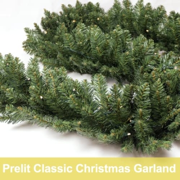 HomeKaren Christmas Garland 9ft with 50 LED Lights