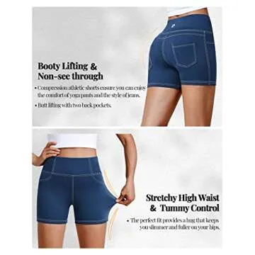 VOOVEEYA High Waisted Yoga Biker Shorts for Women