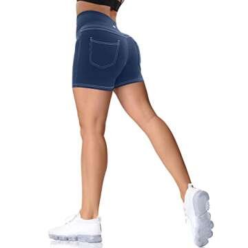 VOOVEEYA High Waisted Yoga Biker Shorts for Women