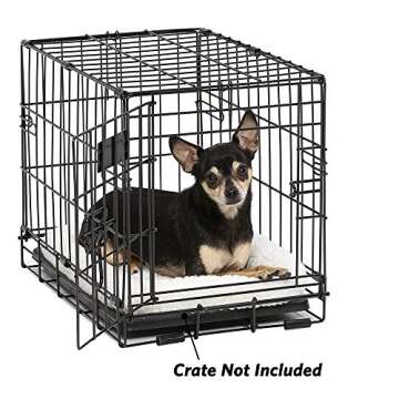 MidWest Homes for Pets Dog Bed 18L-Inch White Fleece Dog Bed or Cat Bed w/ Comfortable Bolster | Ide...