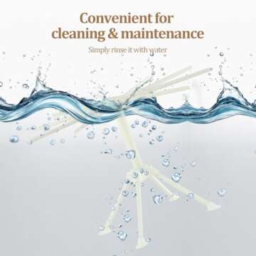 Ourokhome Collapsible Pasta Drying Rack, Plastic Foldable Homemade Fresh Spaghetti Stand Dryer Noodle Hanger for Kitchen with 10 Arms, Stable, Easy Storage, Quickly Set Up (White)