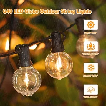 G40 LED Globe String Lights - 2-Pack, 100FT