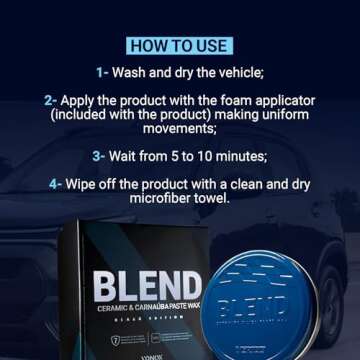 Vonixx Blend Ceramic & Carnauba Paste Wax - Black Edition | Deep Shine for Dark Paints | Ultimate Au...
