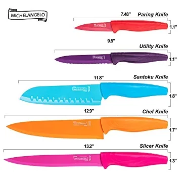 Vibrant 10-Piece MICHELANGELO Knife Set with Sheaths
