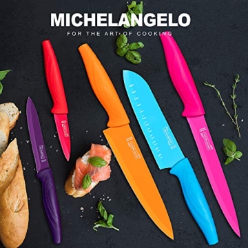 Vibrant 10-Piece MICHELANGELO Knife Set with Sheaths