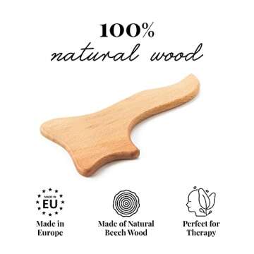 tuuli Accessories – Gua Sha Lymphatic Drainage Massager, Multi-Functional Lymphatic Massager Paddle for Arms, Legs, Back and More, Wooden Anti Cellulite Massager for Skin Health (