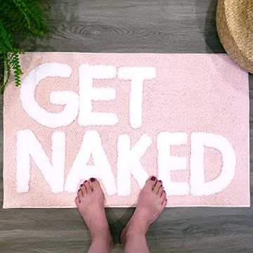 New Mungo Get Naked Bath Mat in Pink - Fun and Functional