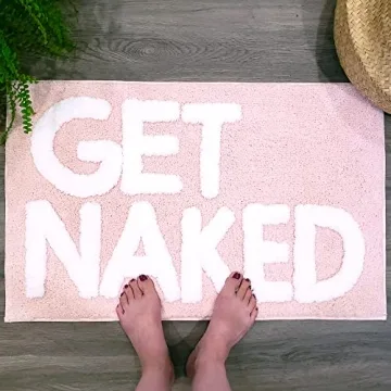 New Mungo Get Naked Bath Mat in Pink - Fun and Functional