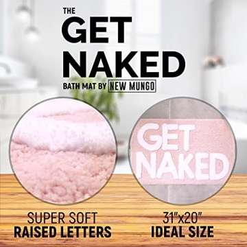 New Mungo Get Naked Bath Mat in Pink - Fun and Functional