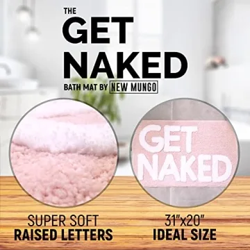 New Mungo Get Naked Bath Mat in Pink - Fun and Functional