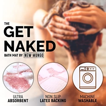 New Mungo Get Naked Bath Mat in Pink - Fun and Functional