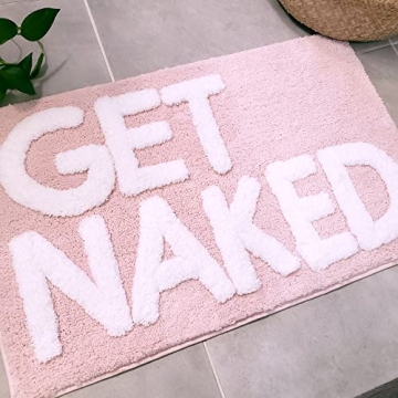 New Mungo Get Naked Bath Mat in Pink - Fun and Functional