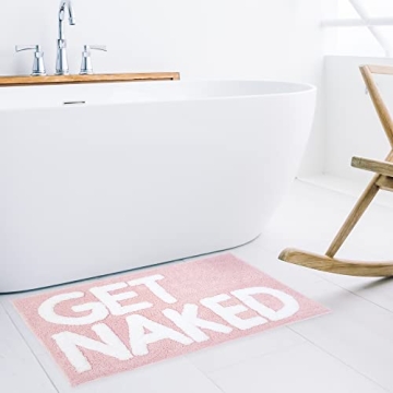 New Mungo Get Naked Bath Mat in Pink - Fun and Functional