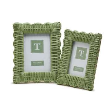Stylish Rattan Photo Frame Set for Elegant Home Decor