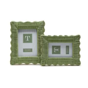 Stylish Rattan Photo Frame Set for Elegant Home Decor