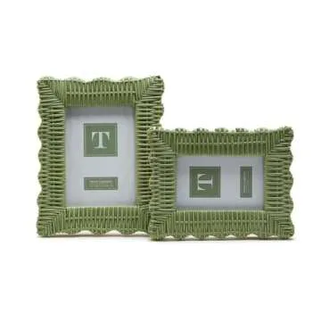 Stylish Rattan Photo Frame Set for Elegant Home Decor