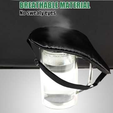 Sleep Mask for Women and Men 2 Pcs Eye Mask for Sleeping Adjustable Strap Blackout Silk Sleep Eye Masks Soft Eye Covers Blindfolds Black 2 Pack