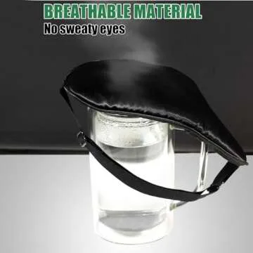 Sleep Mask for Women and Men 2 Pcs Eye Mask for Sleeping Adjustable Strap Blackout Silk Sleep Eye Masks Soft Eye Covers Blindfolds Black 2 Pack