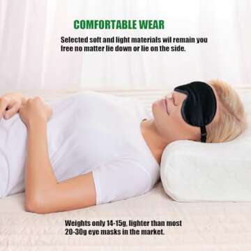 Sleep Mask for Women and Men 2 Pcs Eye Mask for Sleeping Adjustable Strap Blackout Silk Sleep Eye Masks Soft Eye Covers Blindfolds Black 2 Pack