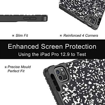 Tuosake iPad Pro 12.9 Case with Pencil Holder and Stand