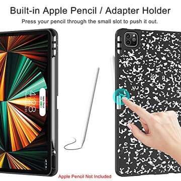 Tuosake iPad Pro 12.9 Case with Pencil Holder and Stand