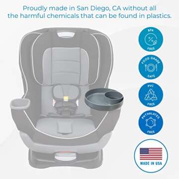 Travel Tray Round, USA Made Easily Convert Your existing Cup Holder to a Tray and Cup Holder for use...