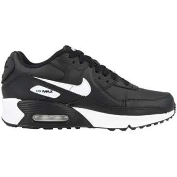 Nike Boy's Air Max 90 LTR (Big Kid) Black/White/Black 6 Big Kid M