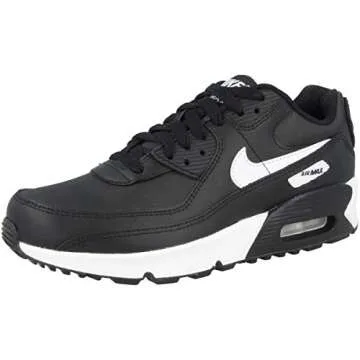 Nike Boy's Air Max 90 LTR (Big Kid) Black/White/Black 6 Big Kid M