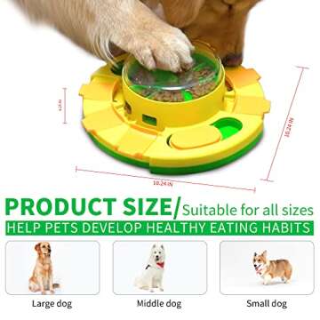 AREZO Dog Puzzle Toy Level 1 and Level 2, Interactive Treat Dispensing Dog Enrichment Toys for IQ Training Mental and Brain Stimulation,Slow Feeder Bowl for Puppies, Small, Medium, Large Dogs, Green