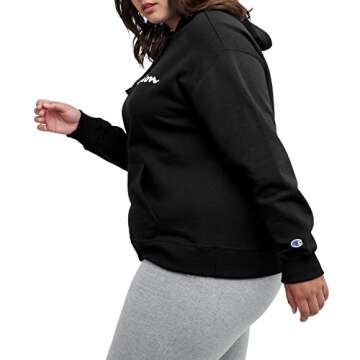 Champion Women's Hoodie, Powerblend, Fleece Hoodie, Sweatshirt for Women, Script (Reg. or Plus)