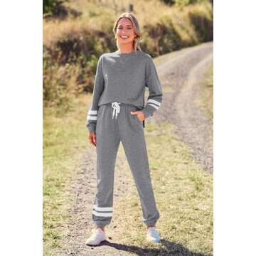 PRETTYGARDEN Women's Tie Dye Two Piece Pajamas Set Casual Long Sleeve Sweatshirt with Long Pants Lou...