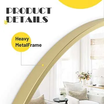 48 Inch Round Wall Mirror with Elegant Gold Frame