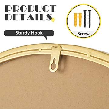 48 Inch Round Wall Mirror with Elegant Gold Frame