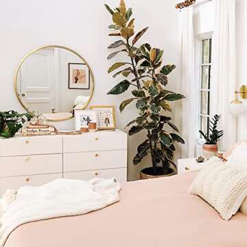 48 Inch Round Wall Mirror with Elegant Gold Frame