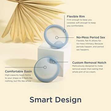 Saalt Menstrual Disc - Soft, Flexible, Reusable Medical-Grade Silicone - Wear 12 Hours - Removal Notch - Two Sizes - Menstrual Cup or Tampon Alternative - Made in USA - Lasts 10 Years (Blue, Regular)