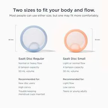 Saalt Menstrual Disc - Soft, Flexible, Reusable Medical-Grade Silicone - Wear 12 Hours - Removal Notch - Two Sizes - Menstrual Cup or Tampon Alternative - Made in USA - Lasts 10 Years (Blue, Regular)