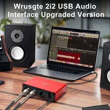 Wrugste Audio Interface for Recording Podcasting and Streaming Ultra-low Latency Plug&Play Noise-Fre...