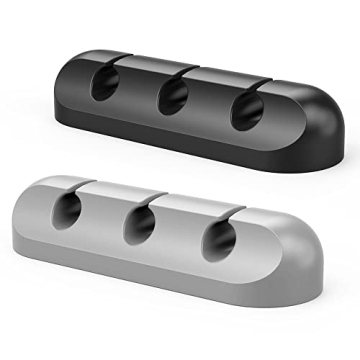SIMR 2 Pack Cable Clips - Cord Organizer, Cable Management, 6mm Wire Holder System - Rubber Adhesive...