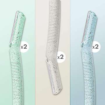 ennva Eyebrow Razor for Women | Dermaplane Facial Razor for Women Face | Hair Trimmer Face Razor for Women Body Use | Multipurpose Facial Hair Removal Disposable Blades Eyebrow Tool - 6pcs