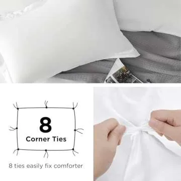 Bedsure Duvet Cover Full Size - Soft Double Brushed Bedding Set for Kids & Adults, Zipper Closure, 3 Pieces, Includes 1 Duvet Cover (80"x90") & 2 Pillow Shams, NO Comforter, White