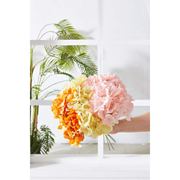 KISLOHUM Blush Artificial Hydrangea Flowers 10 Silk Stems
