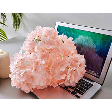 KISLOHUM Blush Artificial Hydrangea Flowers 10 Silk Stems