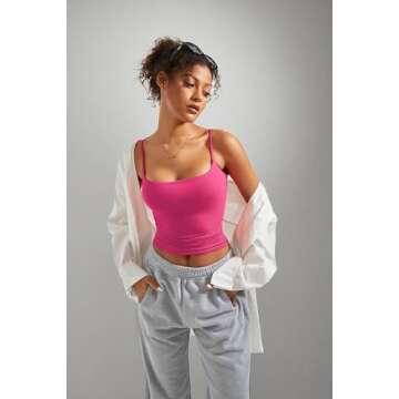 SUUKSESS Women Square Neck Tank Top for Summer Style