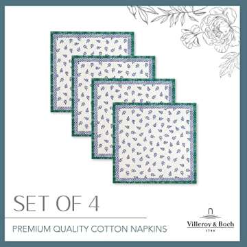 Villeroy and Boch Switch 3 Oversized Fabric Napkins, 21 Inches by 21 Inches, Set of 4