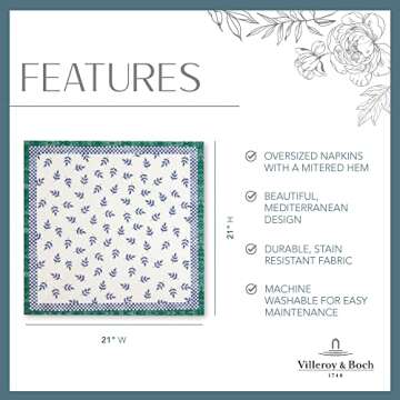 Villeroy and Boch Switch 3 Oversized Fabric Napkins, 21 Inches by 21 Inches, Set of 4