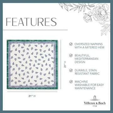 Villeroy and Boch Switch 3 Oversized Fabric Napkins, 21 Inches by 21 Inches, Set of 4