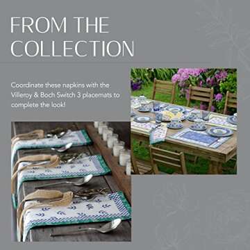 Villeroy and Boch Switch 3 Oversized Fabric Napkins, 21 Inches by 21 Inches, Set of 4